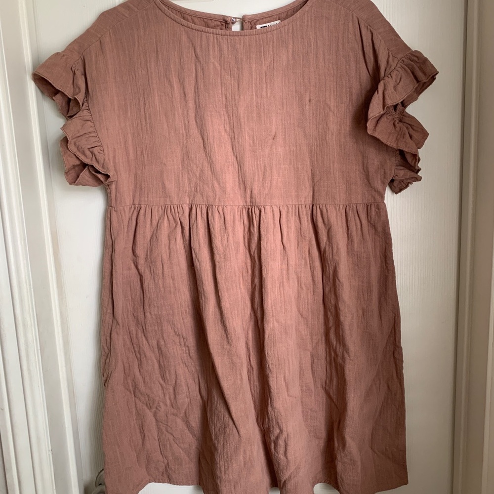 Billabong Mauve Ruffle Sleeve Mini Dress